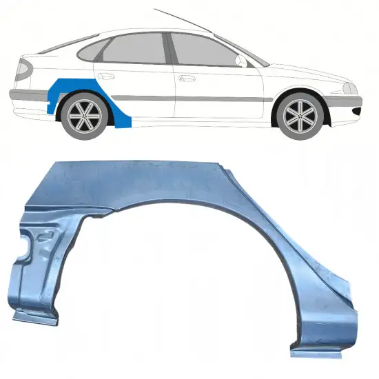Panneau de réparation arc d'aile arrière pour Toyota Avensis T22 1997-2003 / Droite <br/>ID:7615