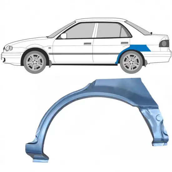 Panneau de réparation arc d'aile arrière pour Toyota Corolla E11 1997-2002 / Gauche <br/>ID:9061