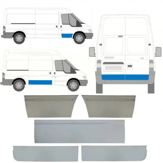 Panneau de réparation de porte pour Ford Transit 2000-2013 / Gauche+Droit / Ensemble <br/>ID:11387