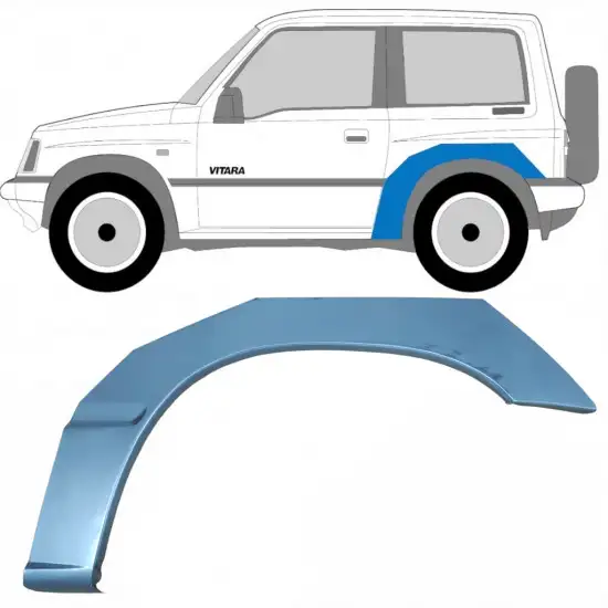 Panneau de réparation arc d'aile arrière pour Suzuki Vitara 1988-1998 / Gauche <br/>ID:11065