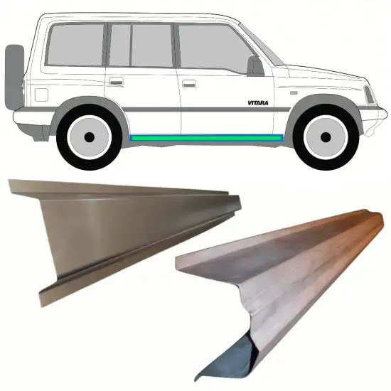Réparation bas de caisse intérieur + extérieur pour Suzuki Vitara 1988-1998 / Gauche = Droite (symétrique) / Ensemble <br/>ID:8596