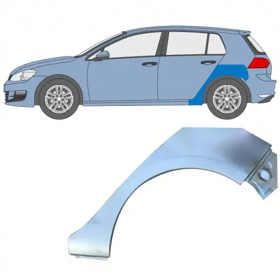 Panneau de réparation arc d'aile arrière pour Volkswagen Golf 7 2012- / Gauche <br/>ID:8365