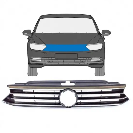 Grille de calandre pour Volkswagen Passat B8 2014- <br/>ID:8977