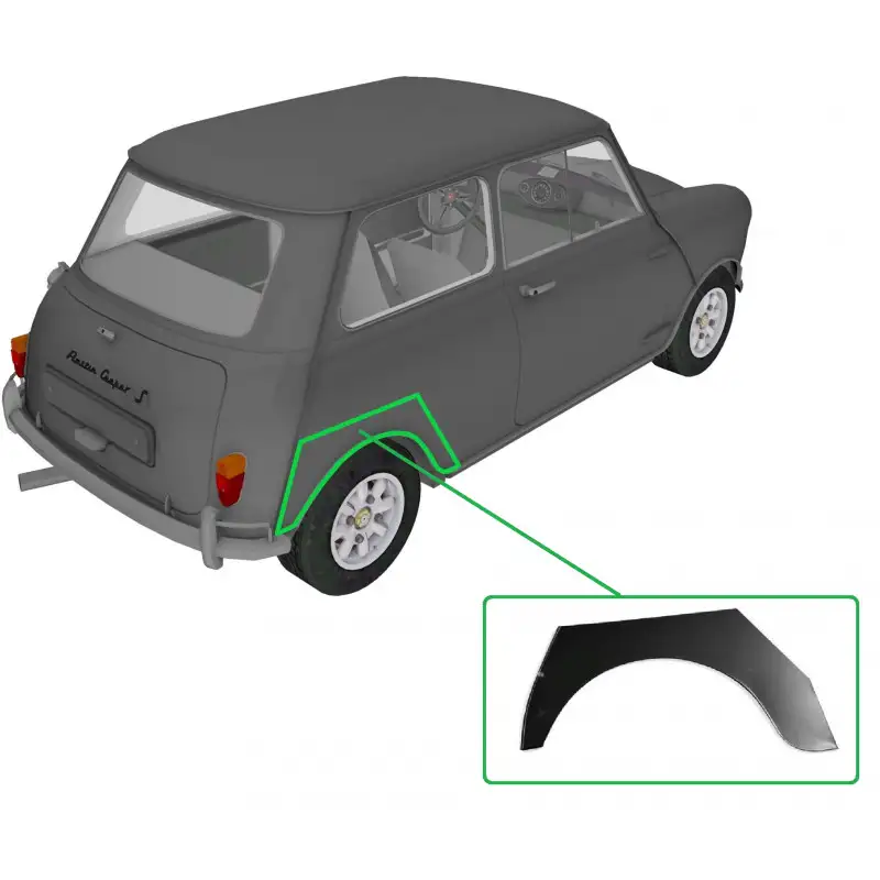 Aile arrière droite (réparation) Austin Mini - 1959 à 2000