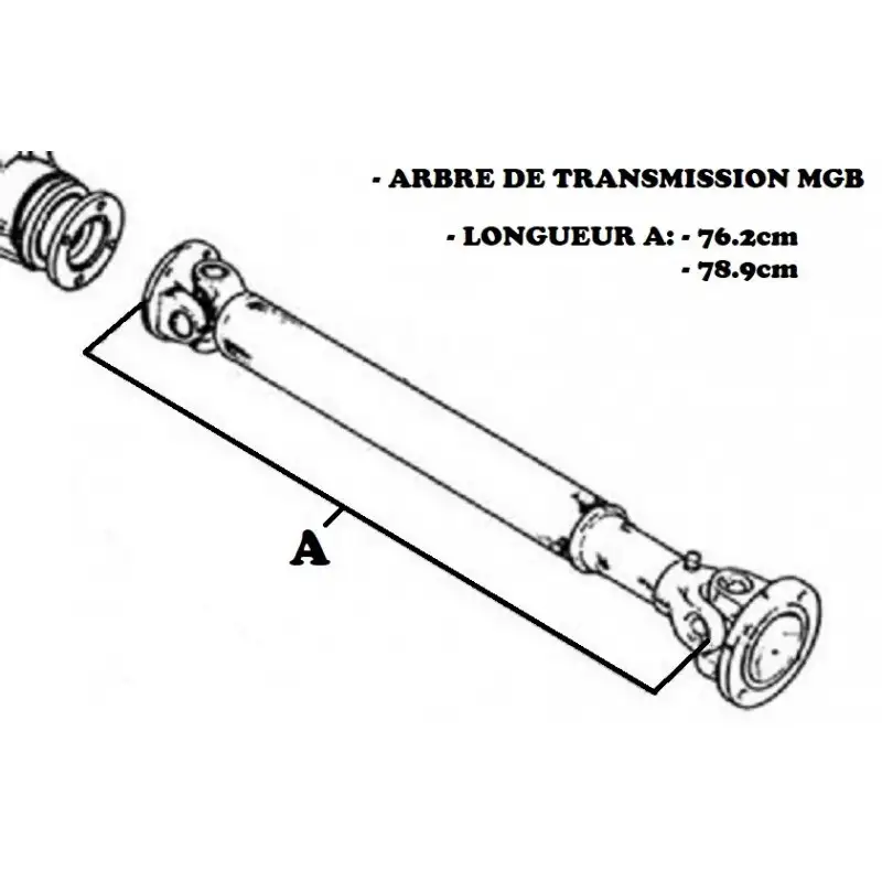 Arbre de transmission MGB - Avec overdrive