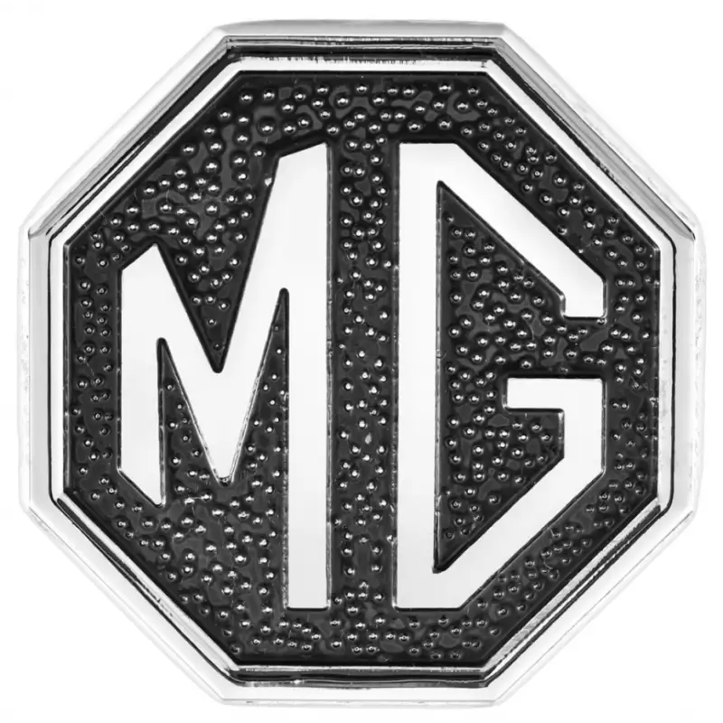 Badge argent fond noir - MG