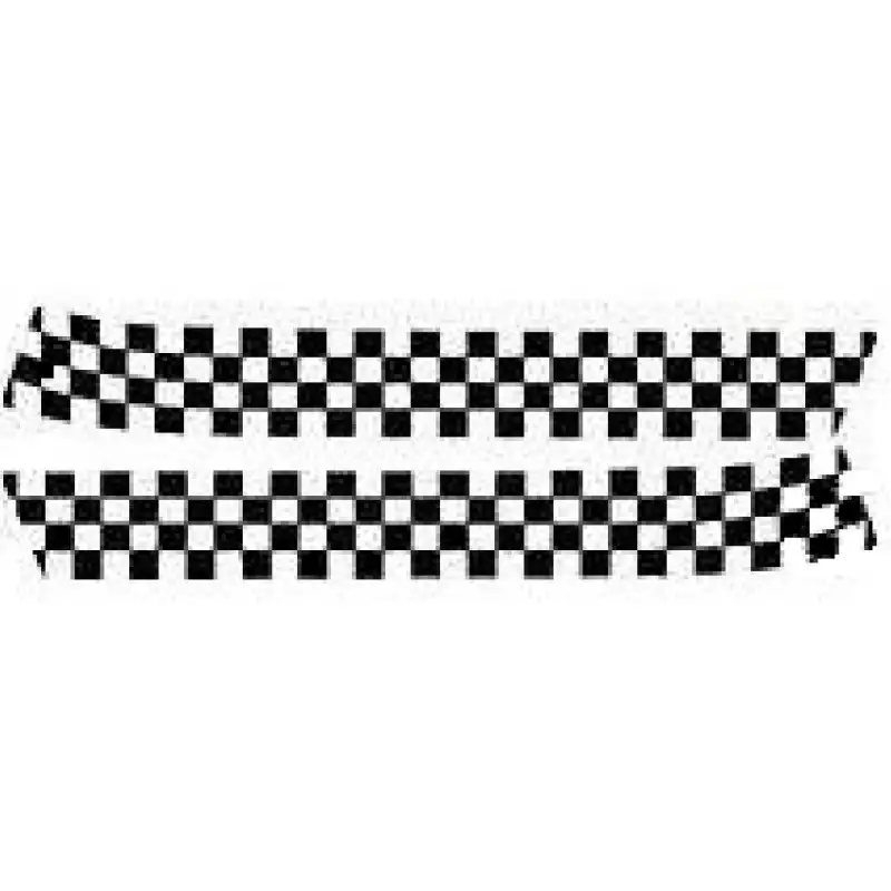 Bande de capot avant (la paire) : Damier blanc et transparent