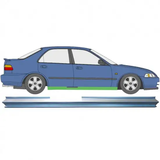 Réparation bas de caisse pour Honda Civic 1991-1995 / Droite <br/>ID:6650