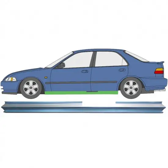 Réparation bas de caisse pour Honda Civic 1991-1995 / Gauche <br/>ID:6651