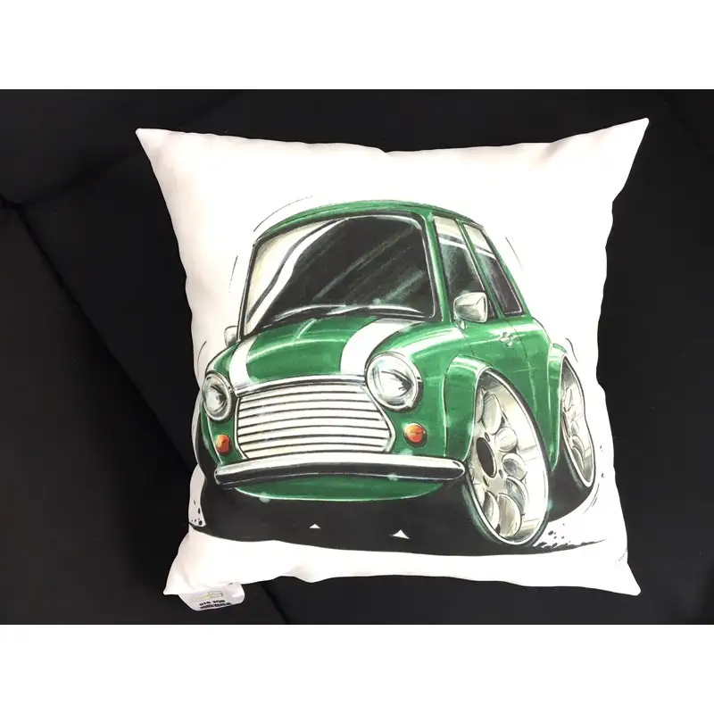 Coussin Mini Cooper Verte - Carré