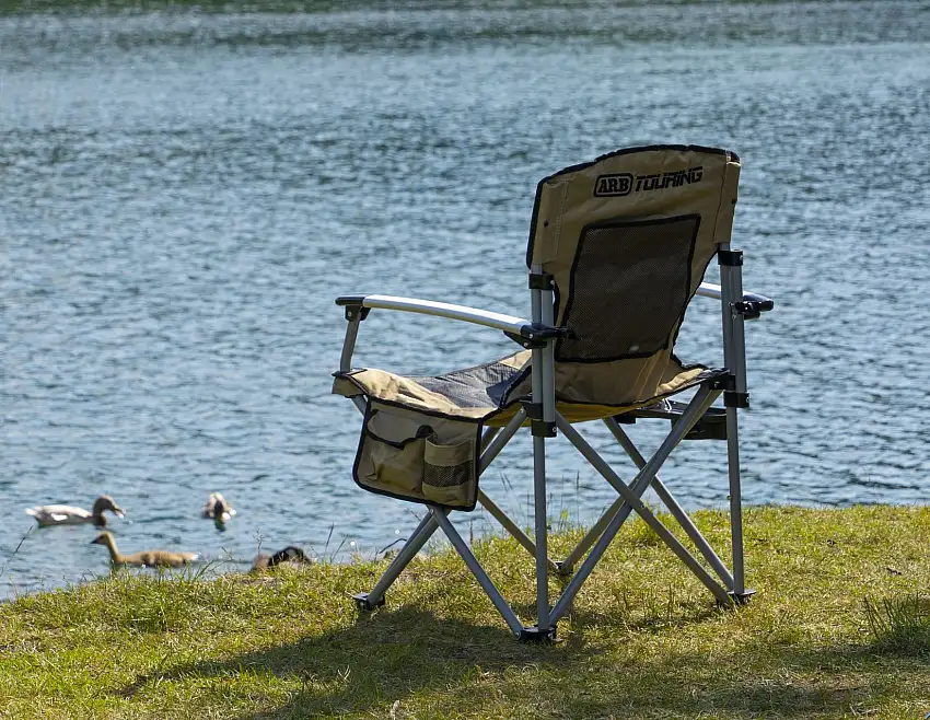 ARB* Chaise de camping avec sac de transport,noir et beige