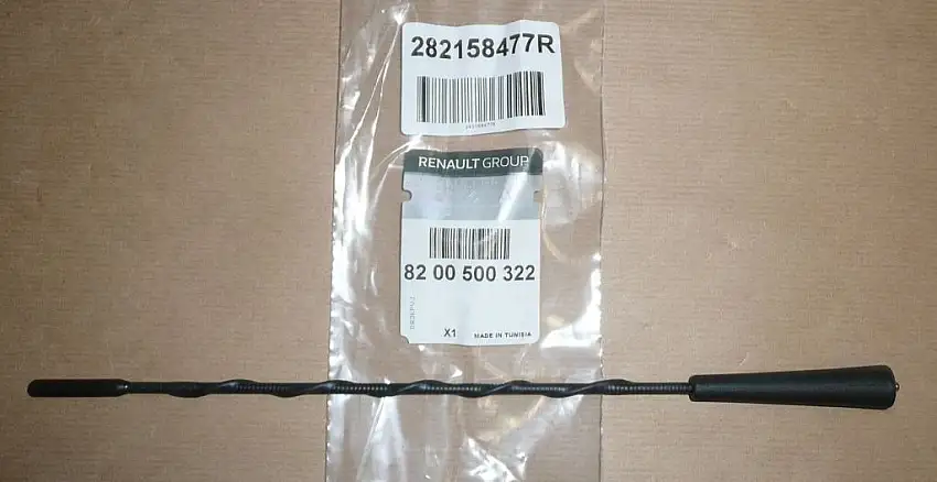 Antenne de toit d'origine Captur Clio, Mégane, Scénic, Twingo, 5mm / 30cm, 282158477R, 2796400Q0A