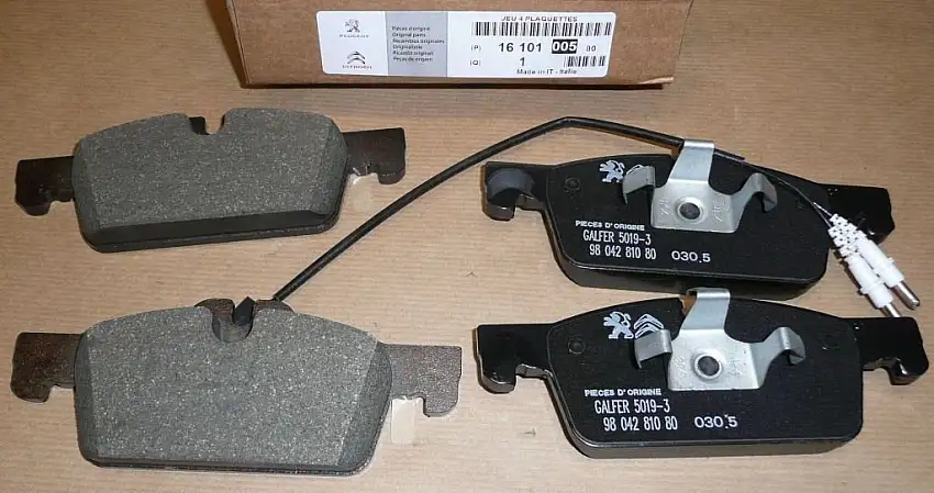 Plaquettes de frein PEUGEOT 508 1.6VTI/THP/HDI 10|}AVANT 2.0HDI SYSTÈME DE FREINAGE ATE + CAPTEUR , 1610100580
