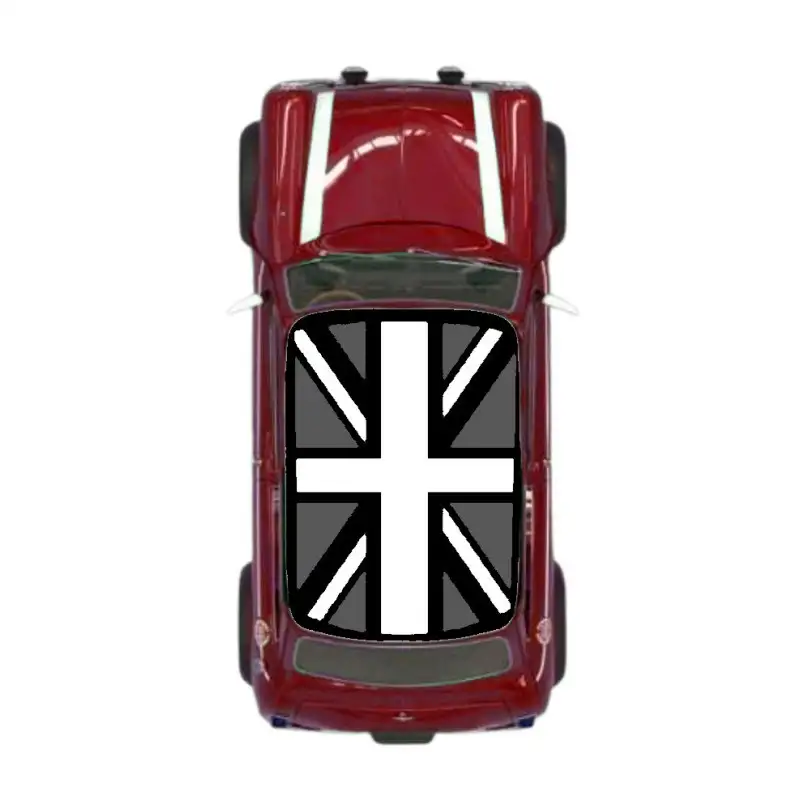 Autocollant toit Mini - Drapeau anglais blanc/gris