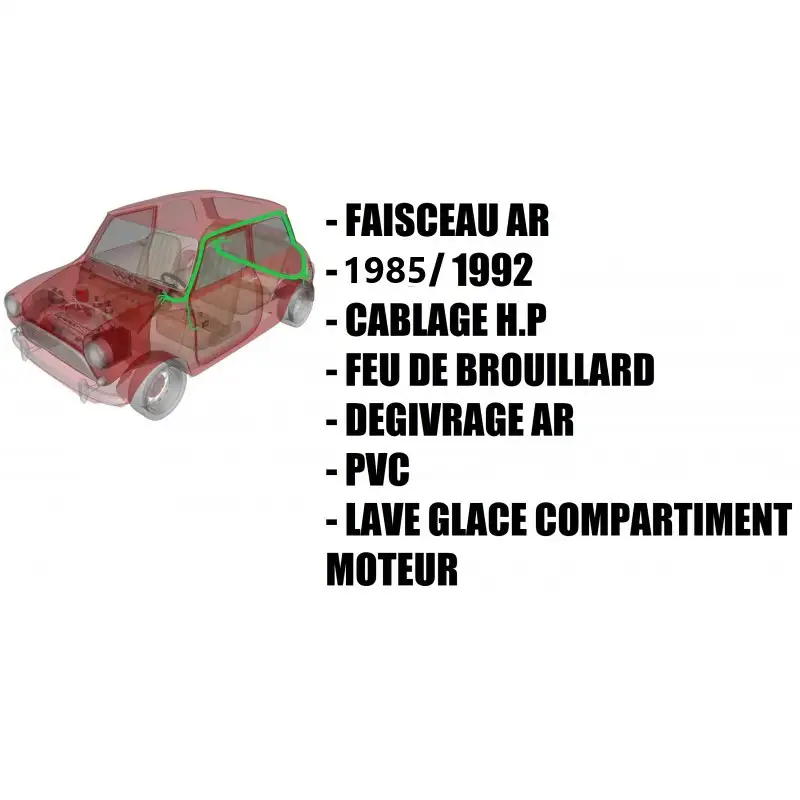 Faisceau électrique arrière Austin Mini - 1985 à 1992