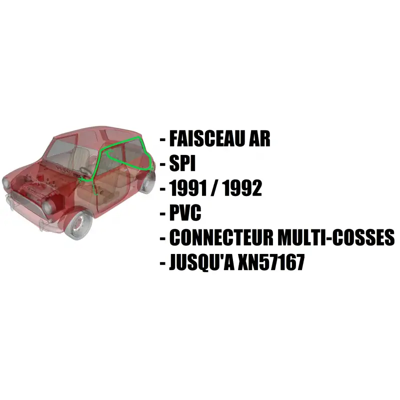 Faisceau électrique arrière Mini SPI - 1991 à 1992