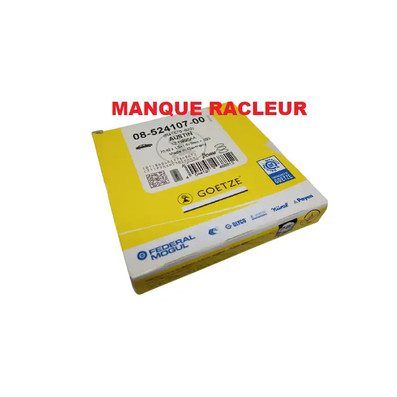 Jeu de segments pour 1275 cc HC/ +20 - DESTOCK - Pour 1 piston / Manque racleur