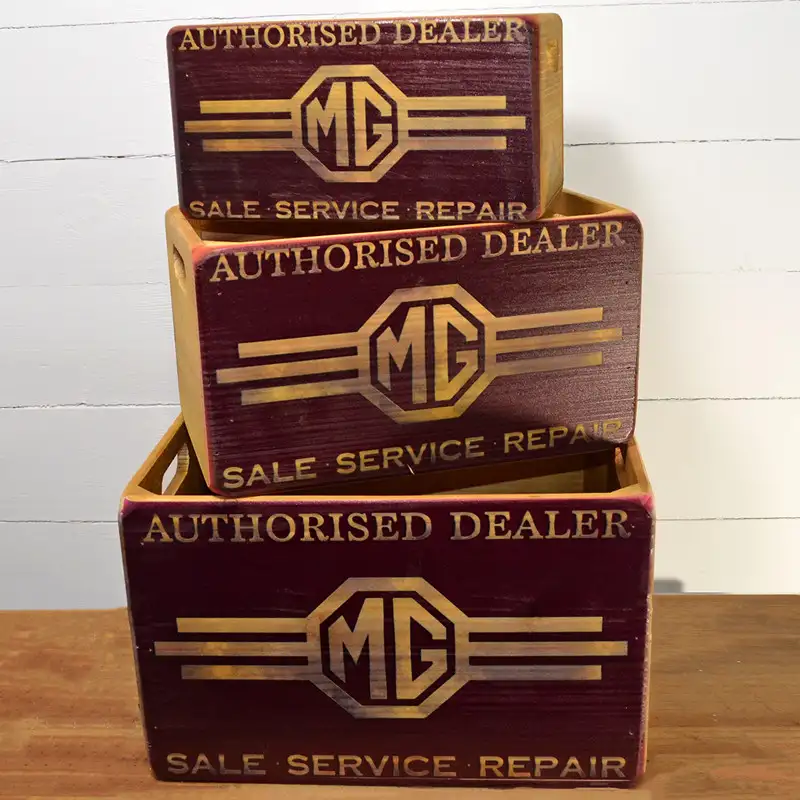 Caisses en Bois (set de 3) MG Authorised Dealer