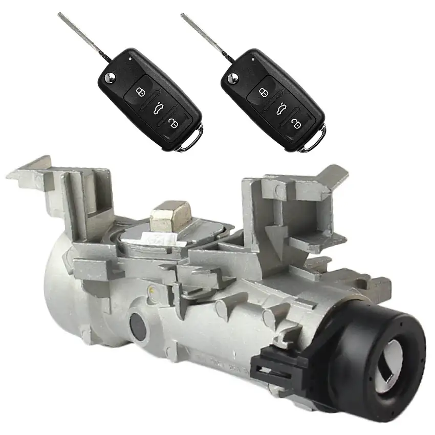 Neiman complet pour Skoda Octavia 2 (2005-2009) avec barillet contacteur et clés codables 8E0905855A, 1K0905851, 1K0905865