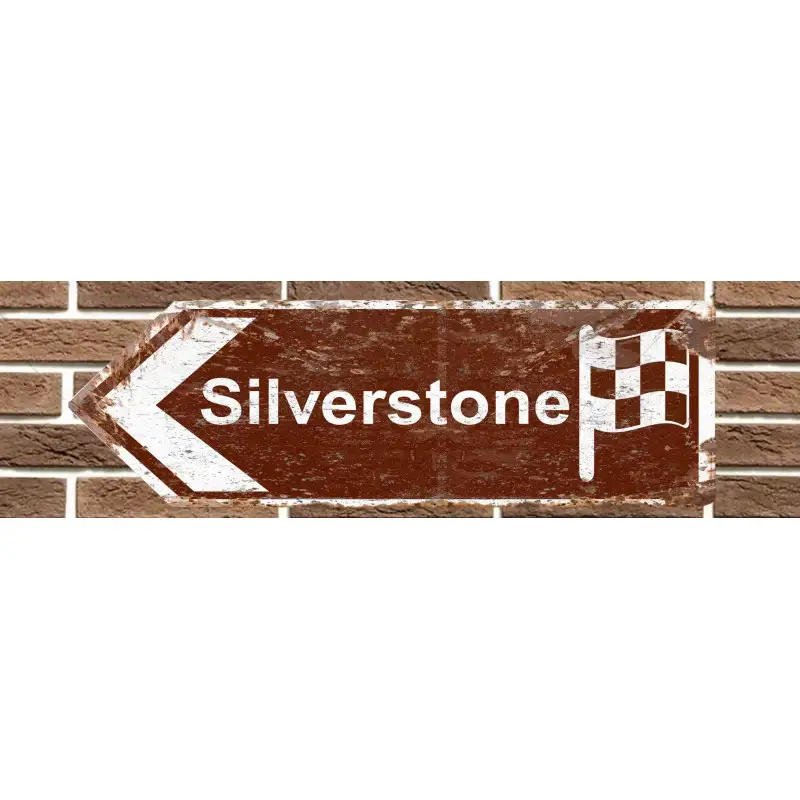 Panneau de signalisation en métal Silverstone Race Circuit