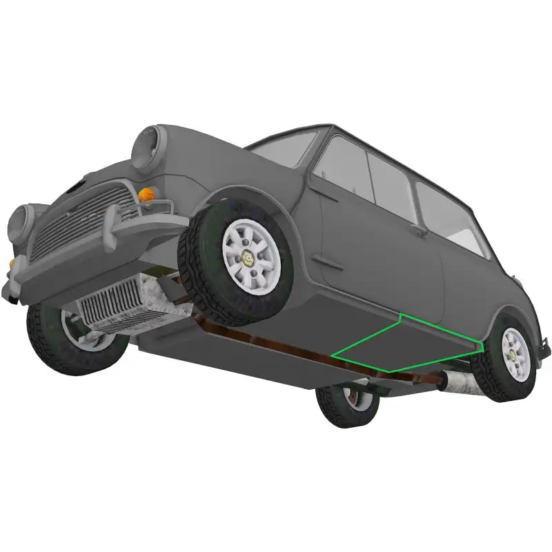 Plancher arrière gauche Austin Mini - 1992 à 2000