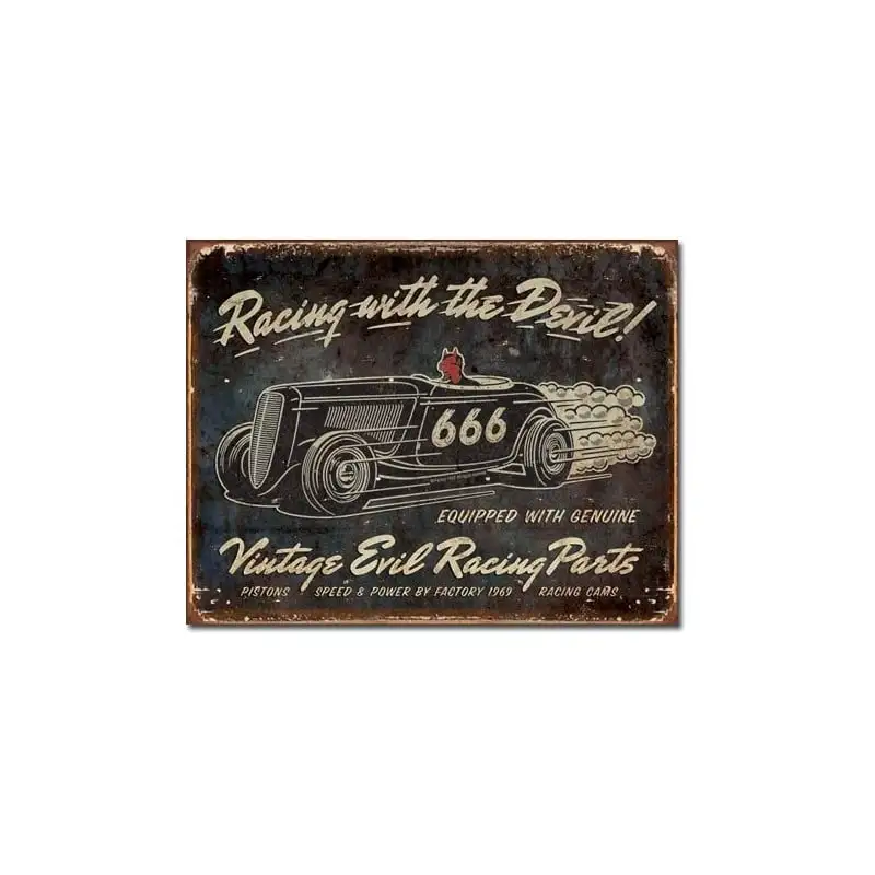 Plaque déco Vintage Evil Racing - édition limitée