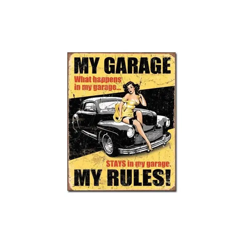 Plaque déco My Garage My Rules