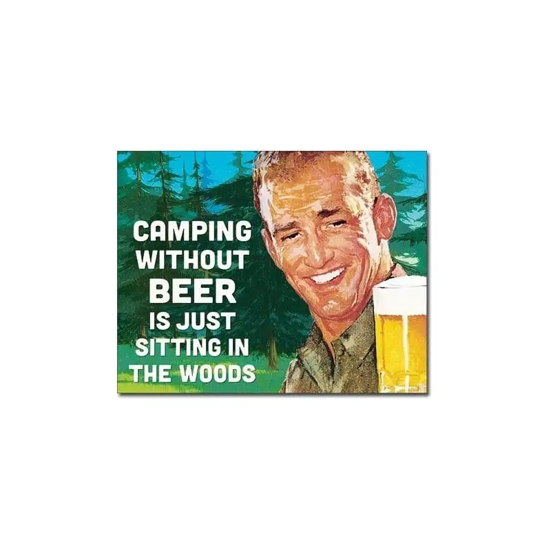 Plaque déco Camping Without Beer