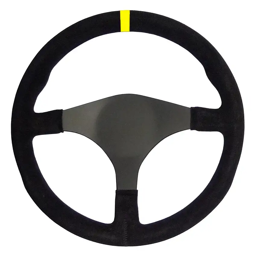 Volant Racetech 330 mm à cuvette ronde et peu profonde en daim