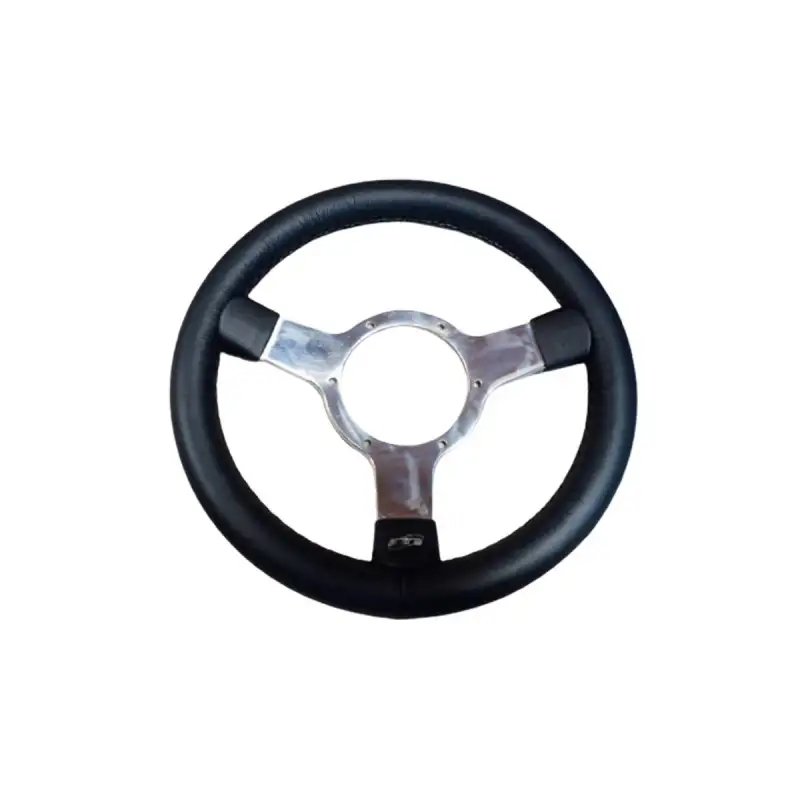 Volant cuir noir Mountney - 12" Tulipé