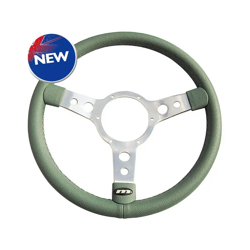 Volant Simili Cuir Vert/Alu Mountney - 13" Tulipé